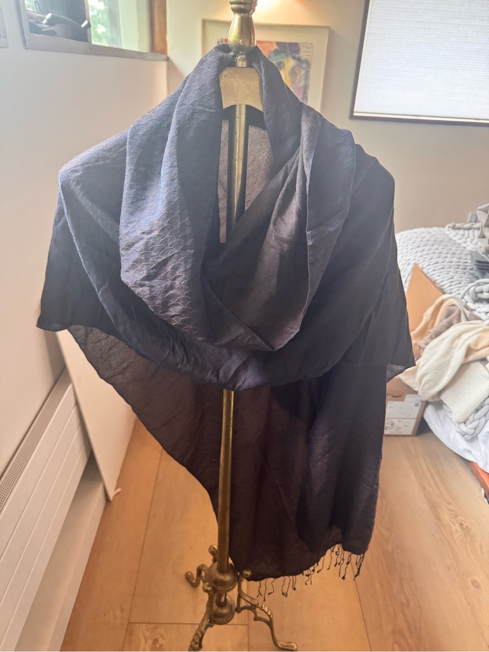 pashmina Navy Blue Lightweight Pashmina Scarf Wrap